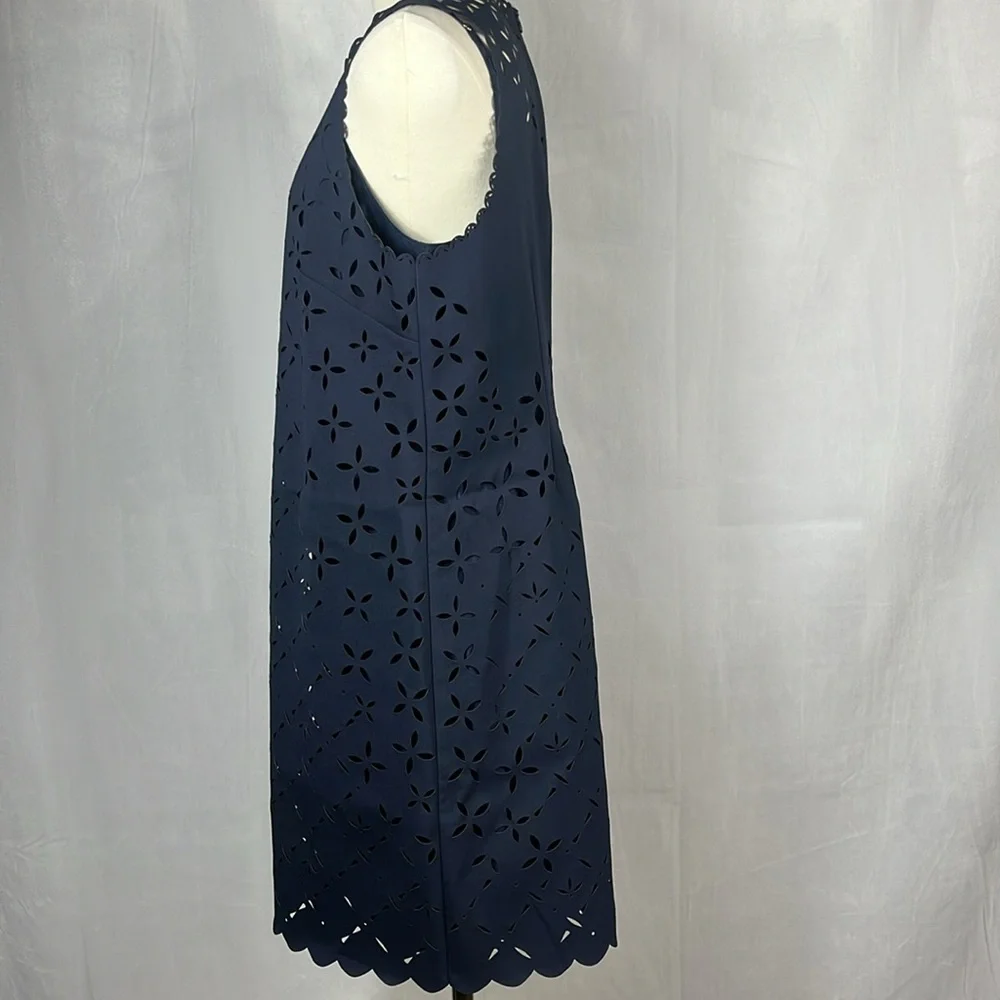 J. Crew Laser Cut Out Shift‎ Dress in Navy Blue.